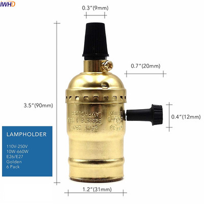 IWHD Soquete Vintage Fitting E27 Διακόπτης Αλυσίδας βάσης Λαμπτήρα Douille E27 Υποδοχή Φωτιστικού Φωτισμού Homekit UL CE