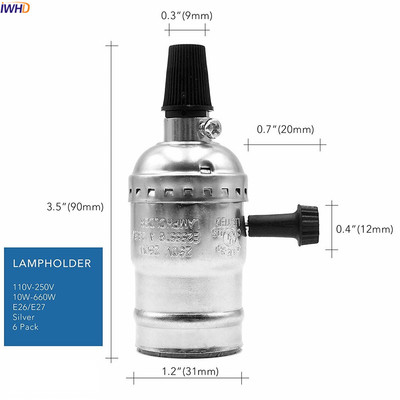 IWHD Soquete Vintage Fitting E27 Διακόπτης Αλυσίδας βάσης Λαμπτήρα Douille E27 Υποδοχή Φωτιστικού Φωτισμού Homekit UL CE