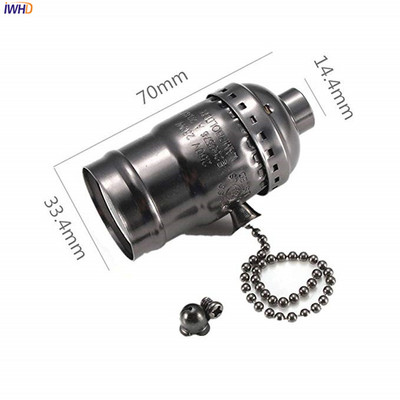 IWHD Soquete Vintage Fitting E27 Διακόπτης Αλυσίδας βάσης Λαμπτήρα Douille E27 Υποδοχή Φωτιστικού Φωτισμού Homekit UL CE