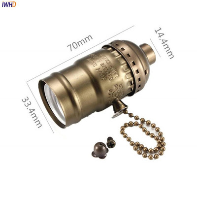 IWHD Soquete Vintage Fitting E27 Διακόπτης Αλυσίδας βάσης Λαμπτήρα Douille E27 Υποδοχή Φωτιστικού Φωτισμού Homekit UL CE