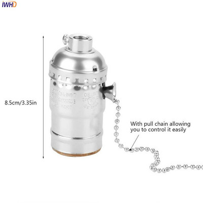 IWHD Soquete Vintage Fitting E27 Διακόπτης Αλυσίδας βάσης Λαμπτήρα Douille E27 Υποδοχή Φωτιστικού Φωτισμού Homekit UL CE