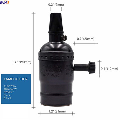 IWHD Soquete Vintage Fitting E27 Διακόπτης Αλυσίδας βάσης Λαμπτήρα Douille E27 Υποδοχή Φωτιστικού Φωτισμού Homekit UL CE
