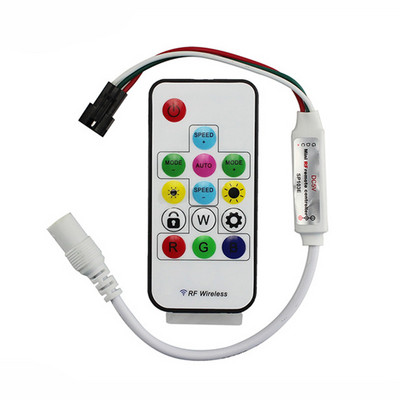 Controler de culoare magică LED cu 14/17 taste DC/USB 2048 pixeli 5V/12-24V Telecomandă RF fără fir pentru WS2811 2812 Lumină RGB adresabilă