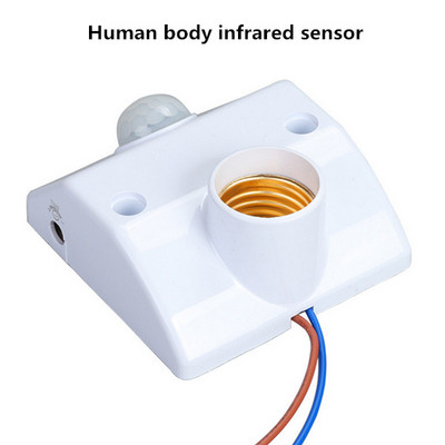 Senzor de mișcare PIR inteligent AC100-240V Convertor de soclu E27 Baza lămpii Suport întrerupător pentru bec inteligent