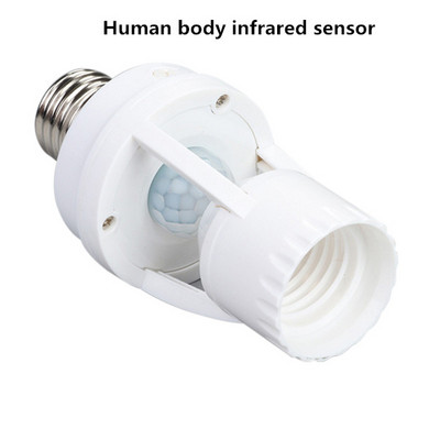 Senzor de mișcare PIR inteligent AC100-240V Convertor de soclu E27 Baza lămpii Suport întrerupător pentru bec inteligent