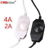 DC12-24V stmievač LED pásikov, regulátor jasu, konektor 2A 4A pre stmievanie jednofarebných LED pásikov DC12-24V