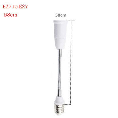 18 28 38 48 58cm E27 Ευέλικτοι μετατροπείς βάσης λαμπτήρα LED E27 σε E27 Βύσμα υποδοχής Προέκταση καλώδιο τοίχου Προσαρμογέας βάσης λαμπτήρων