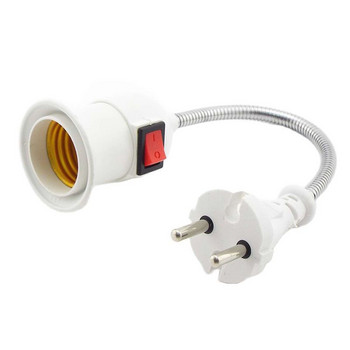 E27 LED цокъл за лампа Държач Фасунга за захранване на крушка с превключвател EU US Plug Енергоспестяваща лампа за маса Led Base q1