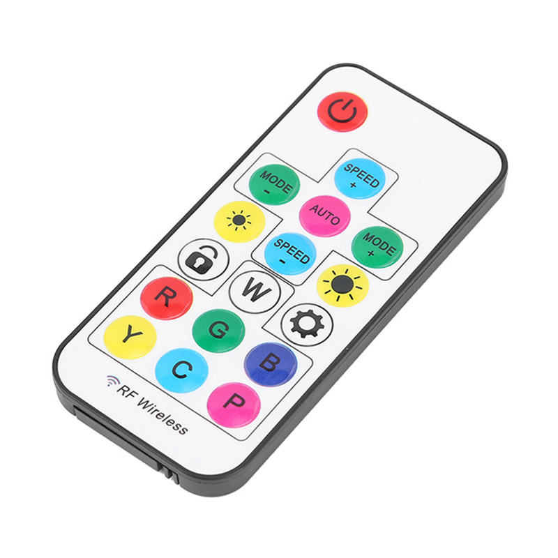 Τηλεχειριστήριο 5V RF Τηλεχειριστήριο με μπαταρία 2,4G RGB Λωρίδα LED Τηλεχειριστήριο 17 Κλειδιά Αξεσουάρ 3 Pin To SATA 4Pin για θήκη υπολογιστή