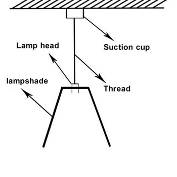 DIY Lampshade E27 Full Tooth Lamp Μεταλλική θήκη λάμπας Πολυέλαιος Χαρτί Bamboo Lantern LED Bulb Chandelier Line Black
