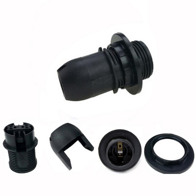 Mini Screw E14 M10 Λαμπτήρας Βάσης Κρεμαστό Πρίζα Αμπαζούρ κολάρο 220V 110v Μαύρο/Λευκό