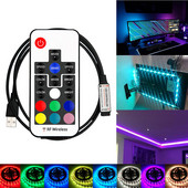 USB Led Strip Lights Volt RGB USB RF Controller 5V 12V USB Strip Light 17IR Remote Wireless 2835 υποδοχή λωρίδας φωτός