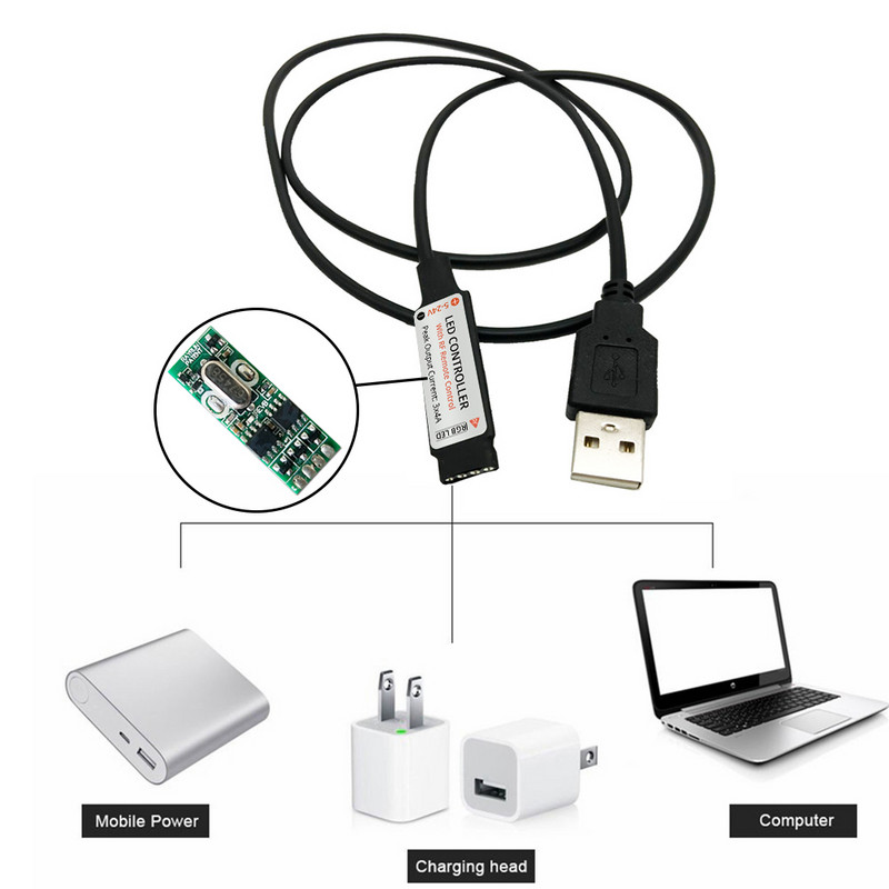 USB Led Strip Lights Volt RGB USB RF Controller 5V 12V USB Strip Light 17IR Remote Wireless 2835 υποδοχή λωρίδας φωτός