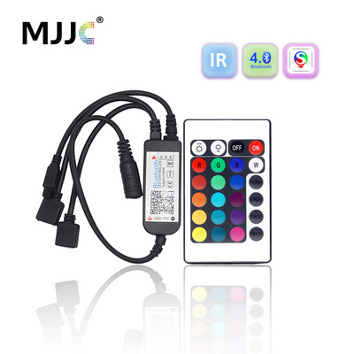 RGB Controller 24V 5V DC 12V Mini Control Bluetooth 24 Key IR Remote 1-1/2/3 Output Music 5050 RGB LED Strip Light Controller