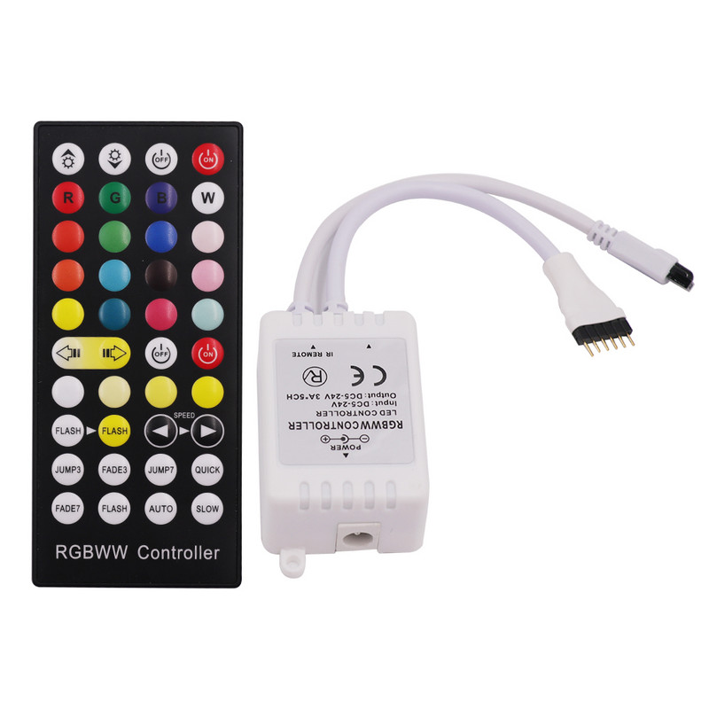 15A LED Controller RGBWW RGBCCT Controller Kit DC5-24V 40 Key IR Remote Controller For 5050 2835 RGB LED Strip Light