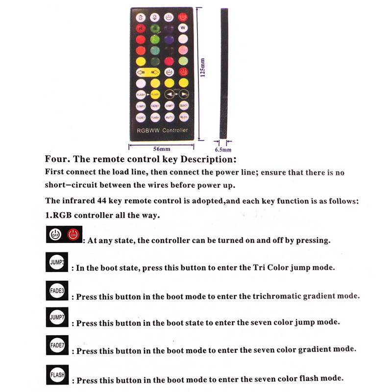15A LED Controller RGBWW RGBCCT Controller Kit DC5-24V 40 Key IR Remote Controller For 5050 2835 RGB LED Strip Light