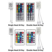 LED sloksnes 12V reostata kontrolleris RGB tālvadības pults lampas lentes lente 24 44 taustiņu IR LED kontrolieris 5050 2835 3528 sloksnes gaismai