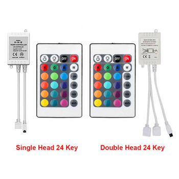 Λωρίδα LED 12V Dimmer Controller RGB Tape Tape Lamp Remote Control 24 44 Key IR LED Controller For 5050 2835 3528 Strip Light