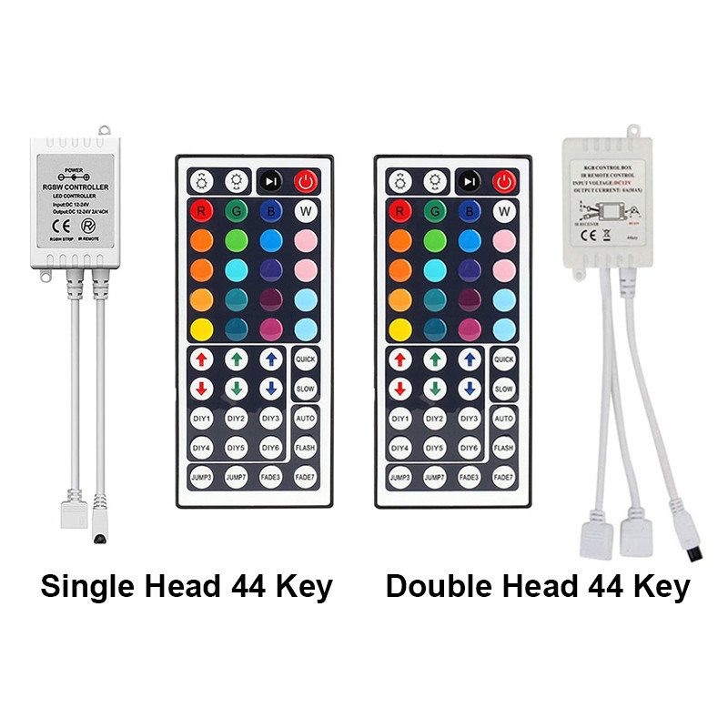 LED sloksnes 12V reostata kontrolleris RGB tālvadības pults lampas lentes lente 24 44 taustiņu IR LED kontrolieris 5050 2835 3528 sloksnes gaismai