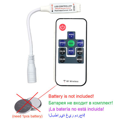 RF traadita RGB-kontrolleri alalisvoolu pistik LED-riba valgusti dimmer Vilkuv heleduse reguleerimine kaugjuhtimispuldi värvide hämardamine
