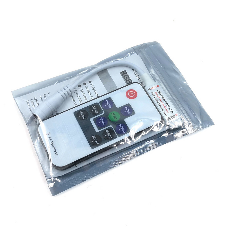 RF traadita RGB-kontrolleri alalisvoolu pistik LED-riba valgusti dimmer Vilkuv heleduse reguleerimine kaugjuhtimispuldi värvide hämardamine