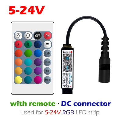 Bluetooth RGB-kontroller DC 5V 12V 24V Muusika BT Smart APP kaugjuhtimispult LED-valgusriba juhtimine 5050 RGB lintvalgustitele