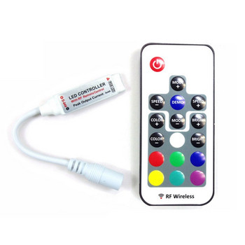 17-клавишен RGB Led контролер Mini RF безжично LED димиращо дистанционно управление за 5050/3528/5730/5630/3014 RGB цветни ленти