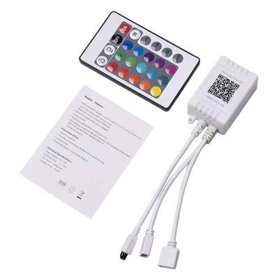 Ελεγκτής Led Strip Lights, Controller RGB Led Strip Light Controller + Υπέρυθρο τηλεχειριστήριο 24 πλήκτρων