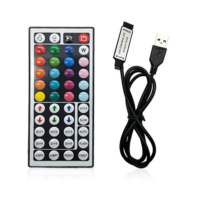 44 Keys RGB LED sloksnes kontrolieris 12 V SMD 2835 5050 RGB LED sloksnes gaismas bezvadu tālvadības pultī
