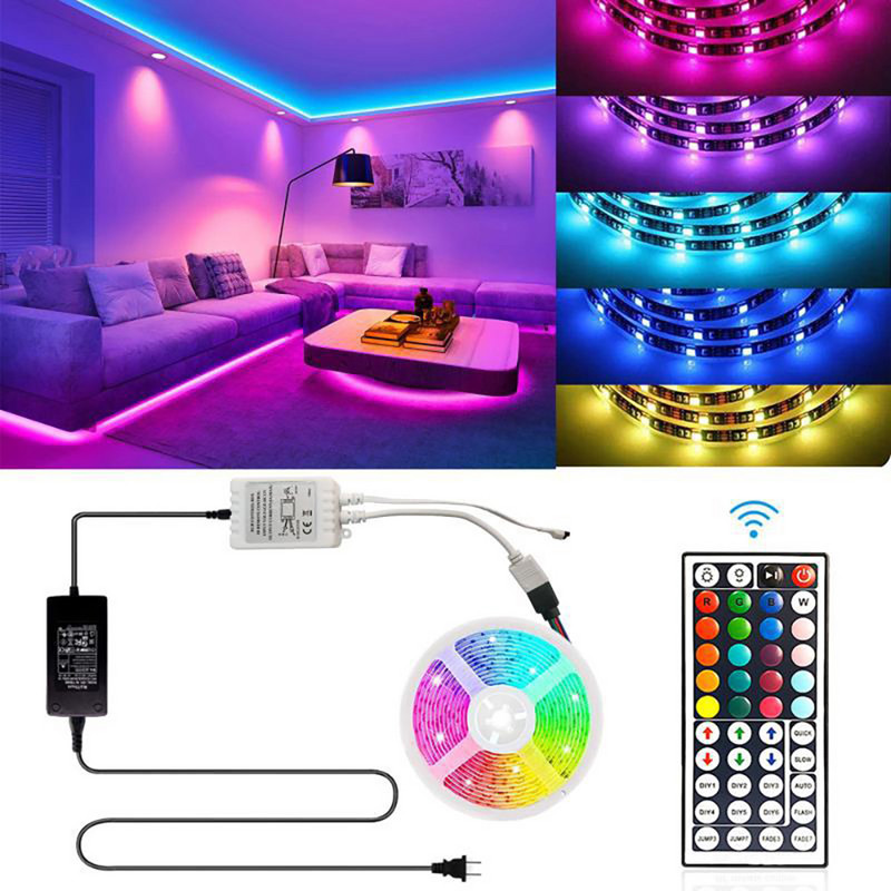 44 Keys RGB LED sloksnes kontrolieris 12 V SMD 2835 5050 RGB LED sloksnes gaismas bezvadu tālvadības pultī