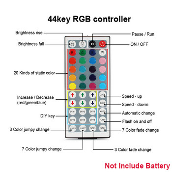 44Key Rgb Controler DC 12-24V Led Lights Strip 2835 5050 3528 Rgb Led Tape IR Remote Controller Rgb Lights 4 Pin Strips