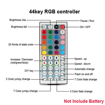 44Key Rgb Controler DC 12-24V Led Lights Strip 2835 5050 3528 Rgb Led Tape IR Remote Controller Rgb Lights 4 Pin Strips