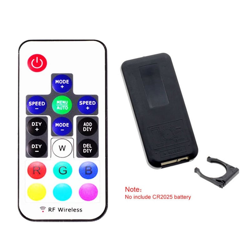 WS2811 WS2812B SK6812 RGB LED-pikslite ribavalgustuse kontroller 17 klahviga USB DIY 366 režiimide muutmine kaugjuhtimispuldiga DC5-24V