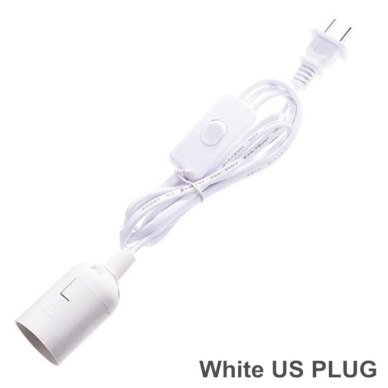 EU US PLUG 1,8 m strāvas vada kabelis E27 lampu pamatnes ar slēdža vadu piekarināmai LED spuldzei e27 piekares lampas piekares ligzdas turētājam