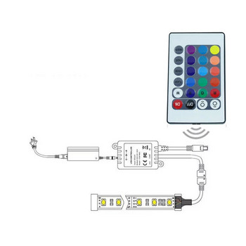 Ελεγκτής LED RGB 24 πλήκτρων για ασύρματο τηλεχειριστήριο 12V 2835 5050 RGB LED Strip Light