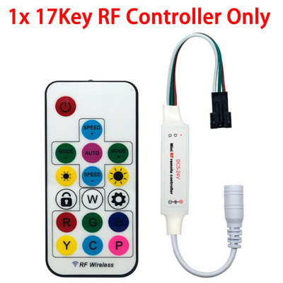 Pikslikontroller MINI 3Keys RF 14/17/21Keys LED-lindiga kaugjuhtimispult DC 5V 12V 24V WS2811 WS2812B LED-pikslite ribavalgusti