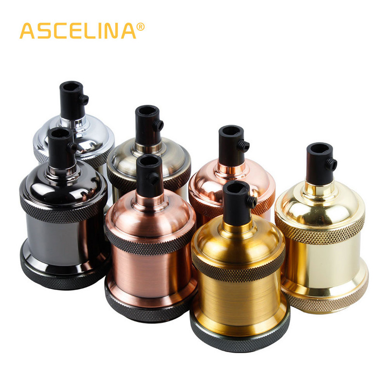 Suport de lampă Edison de epocă Candelabru E27 cu șurub Bază de bec LED Suport de lampă din aluminiu 110/220V Suport lampă industrial retro