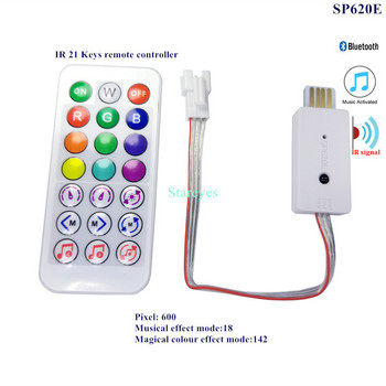 Magic Color Led Strip Controller RF Remote WS2811 SP104E DC5V USB Bluetooth Music Control SP620E Μεμονωμένα WS2812B RGB Tape