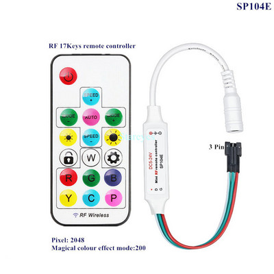 Magic Color Led Strip Controller RF Remote WS2811 SP104E DC5V USB Bluetooth Music Control SP620E Μεμονωμένα WS2812B RGB Tape