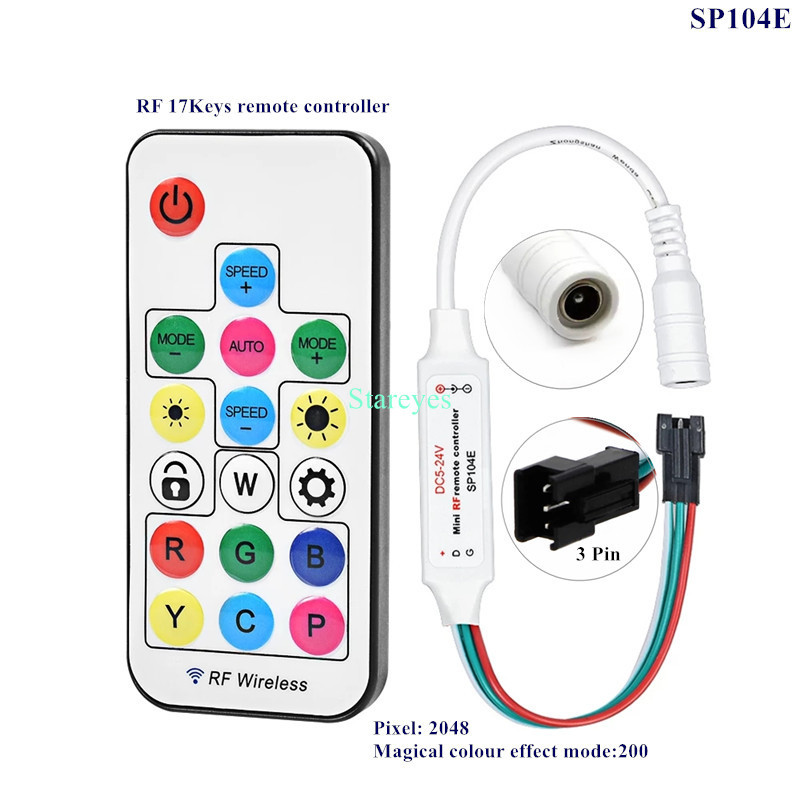 Magic Color Led Strip Controller RF Remote WS2811 SP104E DC5V USB Bluetooth Music Control SP620E Μεμονωμένα WS2812B RGB Tape