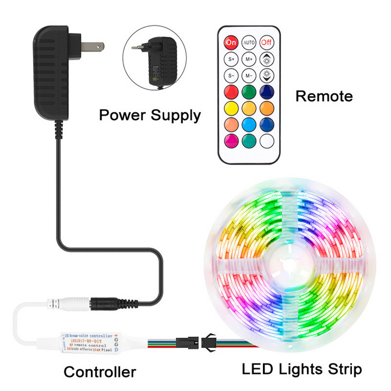 WS2815 WS2813 Ελεγκτής φώτων LED RF 14 κλειδιού 21 κλειδιού DC5-24V Τηλεχειριστήριο ασύρματου ελέγχου 4 ακίδων SM JST RGB IC Led Strip Light