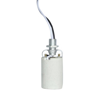 Цокъл за декорация E27 E14 Лесно инсталиран кръг за крушка Топлоустойчив държач с кабел Основа на лампата Издръжлив керамичен винт LED светлина