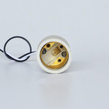 Цокъл за декорация E27 E14 Лесно инсталиран кръг за крушка Топлоустойчив държач с кабел Основа на лампата Издръжлив керамичен винт LED светлина