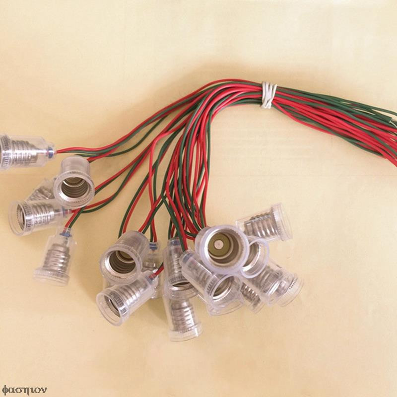 10/20PCS E10 στήριγμα λάμπας Με σύρμα Μικρή λάμπα e10 όργανο διδασκαλίας βάσης πειραματικού μήκους σύρματος 20cm βάσης e10 λυχνιοθήκη
