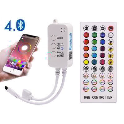 RGB LED ovládač DC12-24V Bluetooth ovládanie hudby s časovačom 40-klávesové IR diaľkové ovládanie pre 2835 5050 RGB LED pásové svetlo