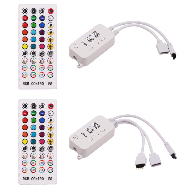 RGB LED ovládač DC12-24V Bluetooth ovládanie hudby s časovačom 40-klávesové IR diaľkové ovládanie pre 2835 5050 RGB LED pásové svetlo