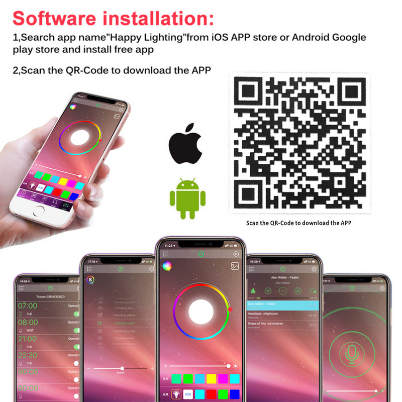 RGB LED ovládač DC12-24V Bluetooth ovládanie hudby s časovačom 40-klávesové IR diaľkové ovládanie pre 2835 5050 RGB LED pásové svetlo