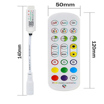 24Keys IR Remote Bluetooth-съвместим контролер за LED RGB лента Музикален RGB LED контролер за 5050 2835 RGB LED лента