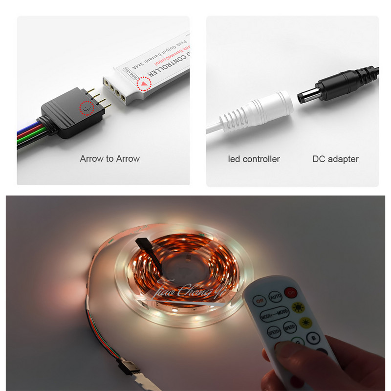 24 Keys IR Remote, συμβατό με Bluetooth, LED RGB Strip Controller Music RGB LED Controller for 5050 2835 RGB LED Strip Light