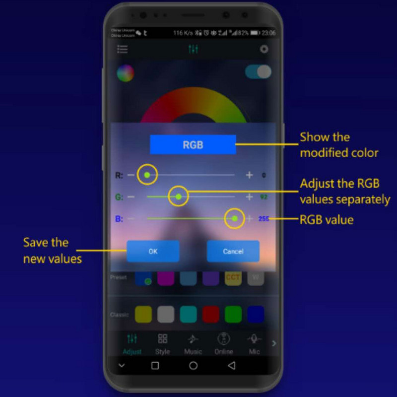 DC5V 12V 24V WIFI hudobný RGB RGBW ovládač 16 miliónov farieb magické blikajúce režimy pre LED pásiky do domu